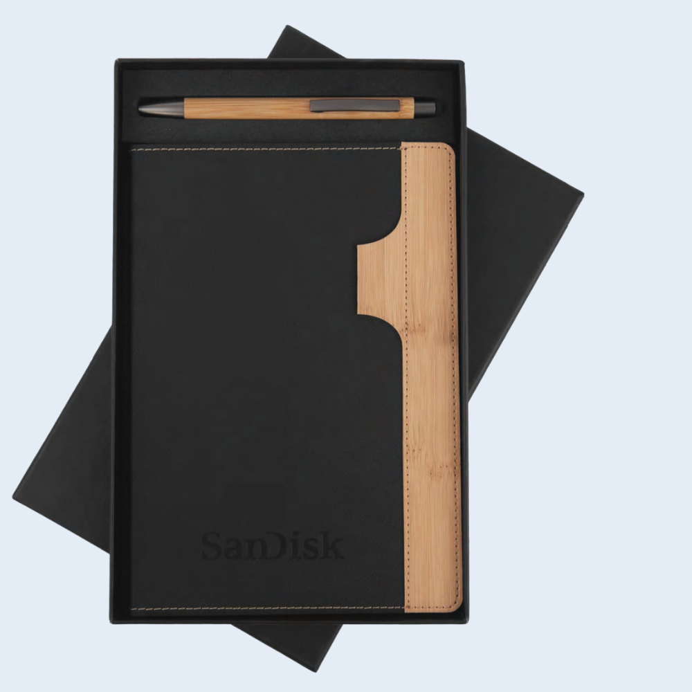 2 Set Corporate Gift – Wooden printed Diary & Pen