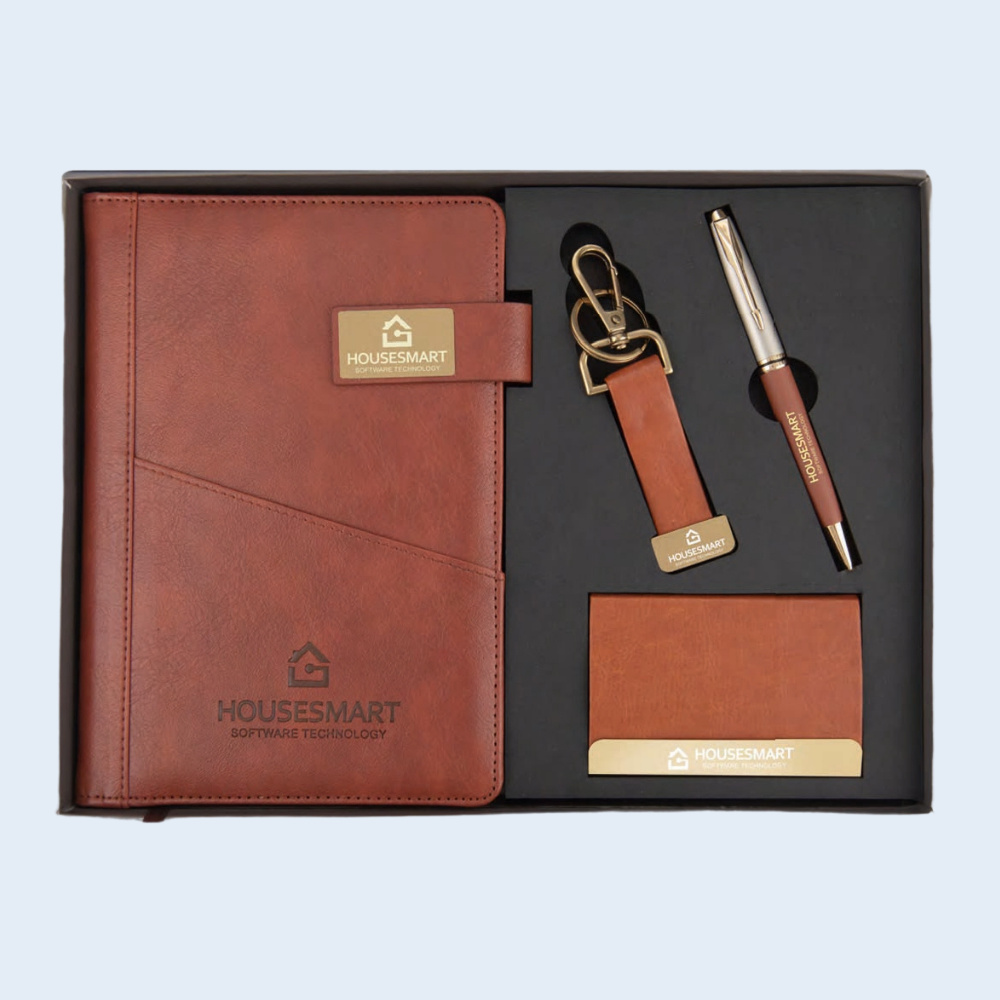 4 Set Corporate Gift – Pen, Diary, Keychain & Card Holder