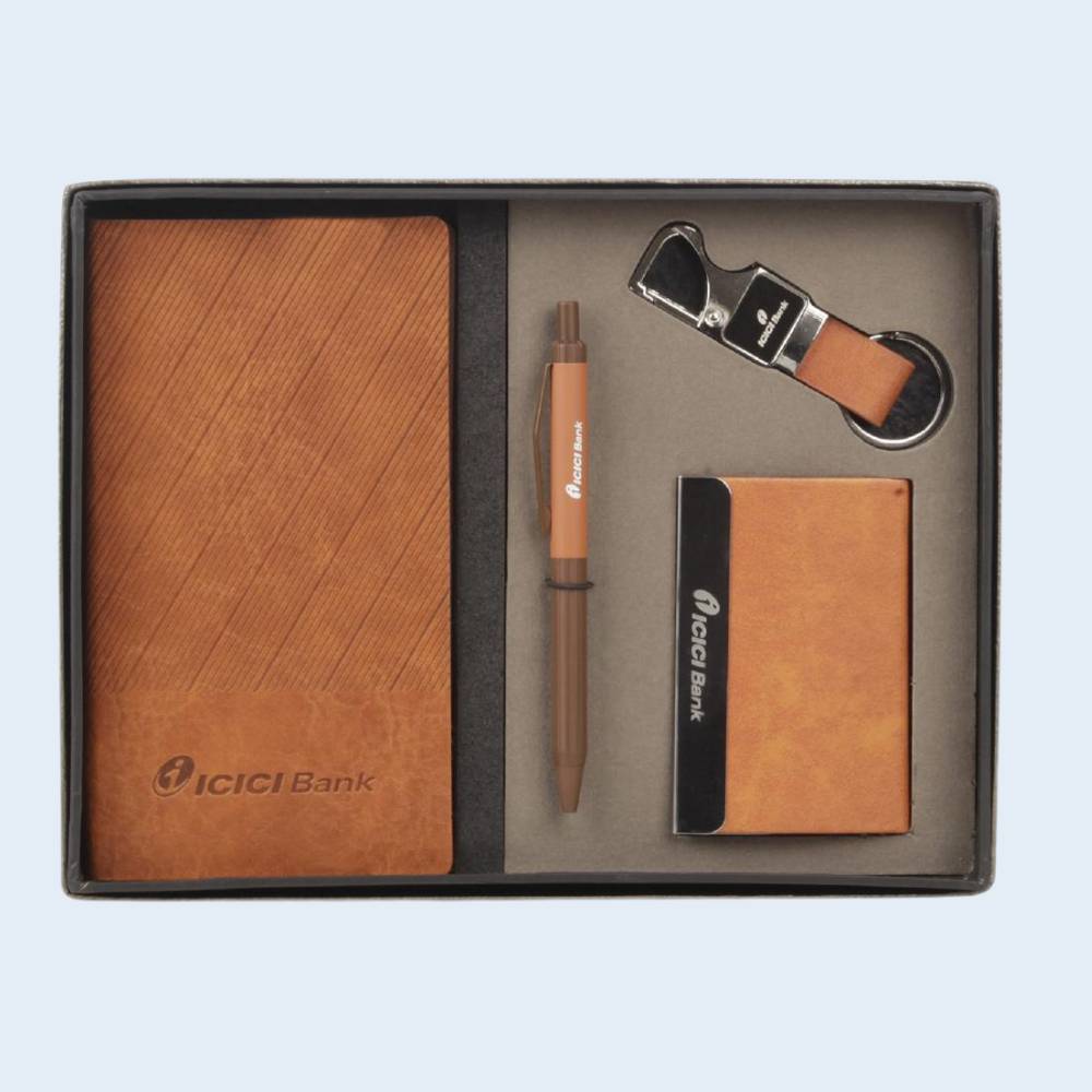 4 Set Corporate Gift – Pen, Diary, Keychain & Card Holder