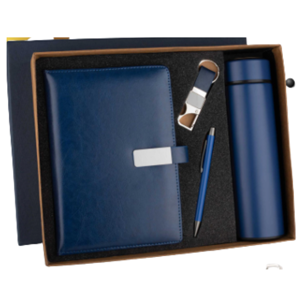 Navy blue Leatherette Notebook Gift Set
