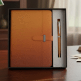 Strap Design Brown Diary and Pen Gift Set