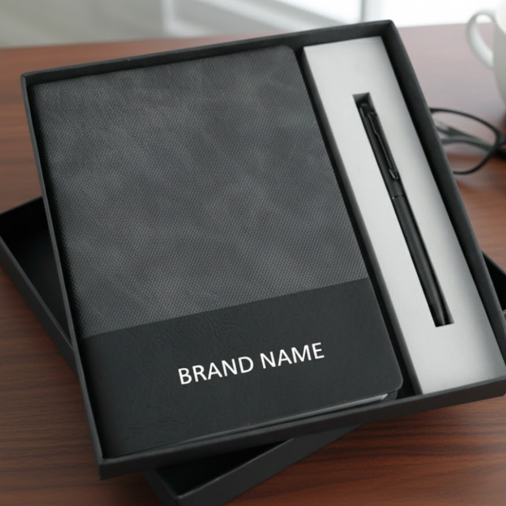 Black Notebook and Pen Gift Set