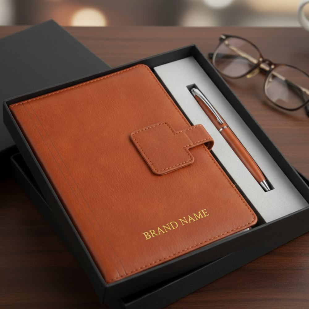 Brown Dairy & Pen Gift set