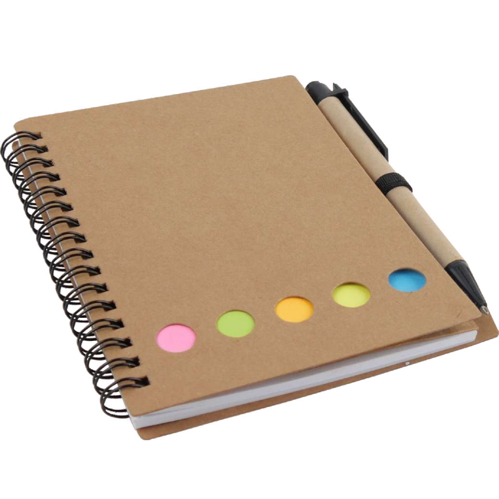 compact notebook with pen