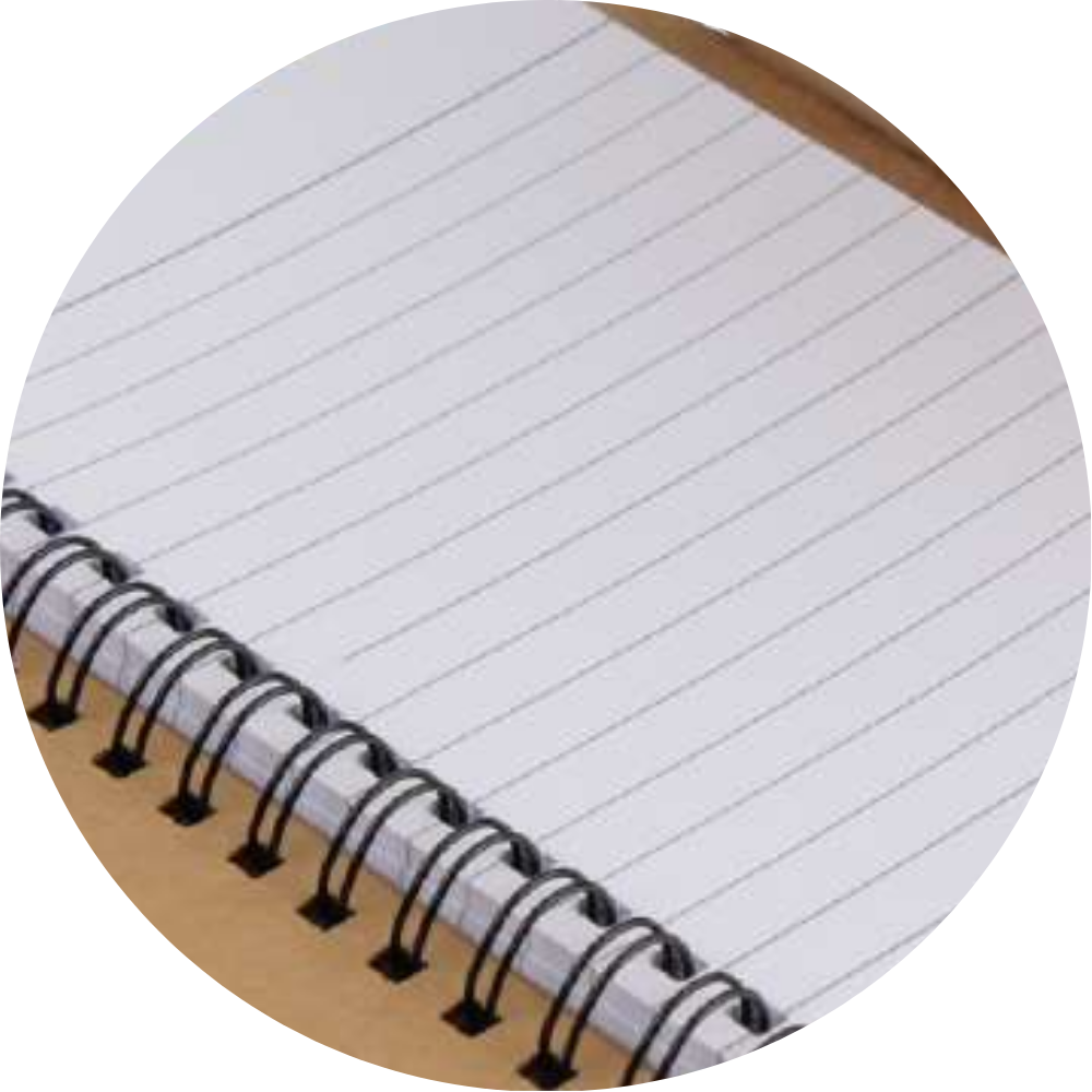 spiral writing notebook